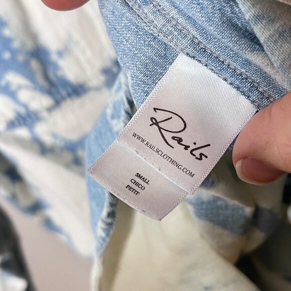 Rails Bleached Chambray Piper Indigo Denim Shirt - Size Small - Picture 4 of 5